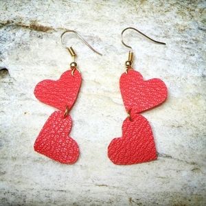 🌎 Handmade Double Heart Earrings by Green Ivy 🌎